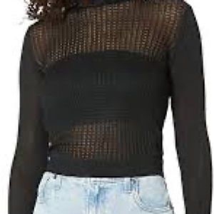 Free People H20 Crew Pullover Black